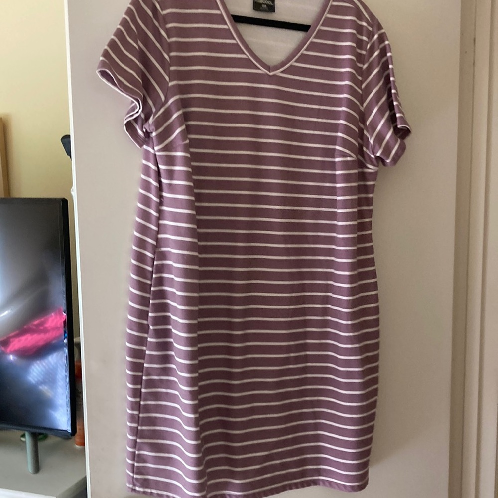 Lavender and white striped dress sweatshirt lined